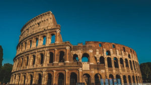 The coliseum in Rome to plan a trip to Europe 