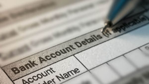 image of bank account form