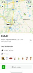 Screenshot of the Instacart App - Example of an available batch
