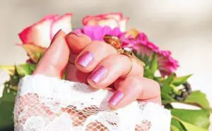 Image of pink nails and flowers