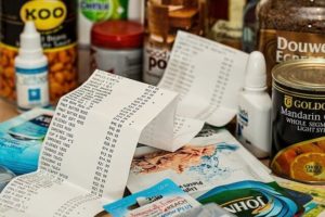 Image of groceries with a receipt on top