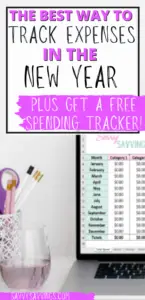 Pin Image with text: The Best Way to Track Expenses in the new year 