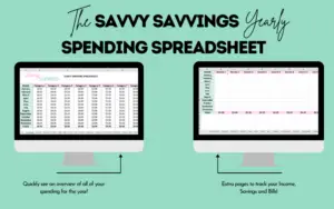 Promo image for the Savvy Savvings Yearly Spending Spreadsheet