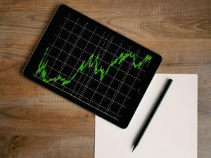 Graph of investing on tablet