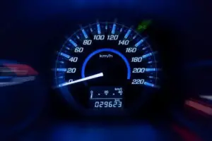 image of a cars odometer