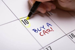 calendar with buy a car written