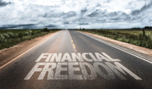 Image of road that says financial freedom