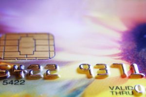 close-up of credit card