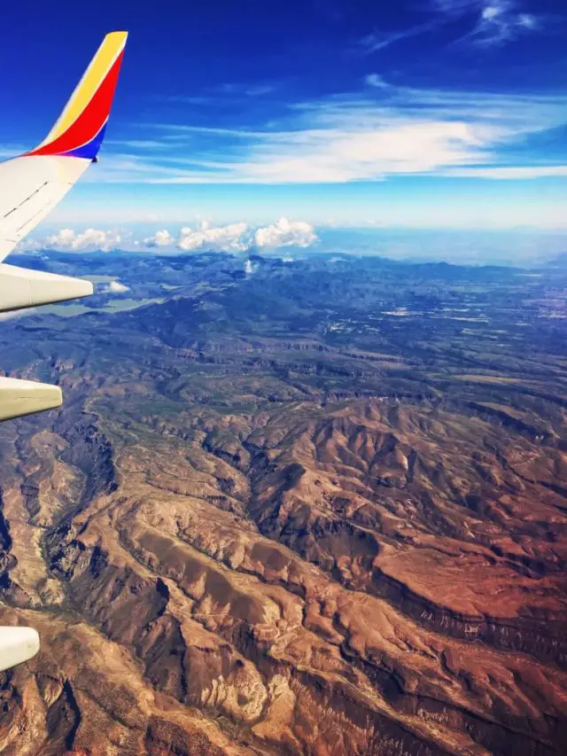 Southwest airlines aerial view from plane